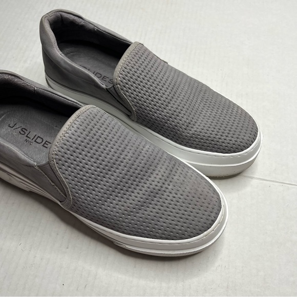 J/Slides Aileen Perforated Grey Platform Sneakers - Picture 4 of 10